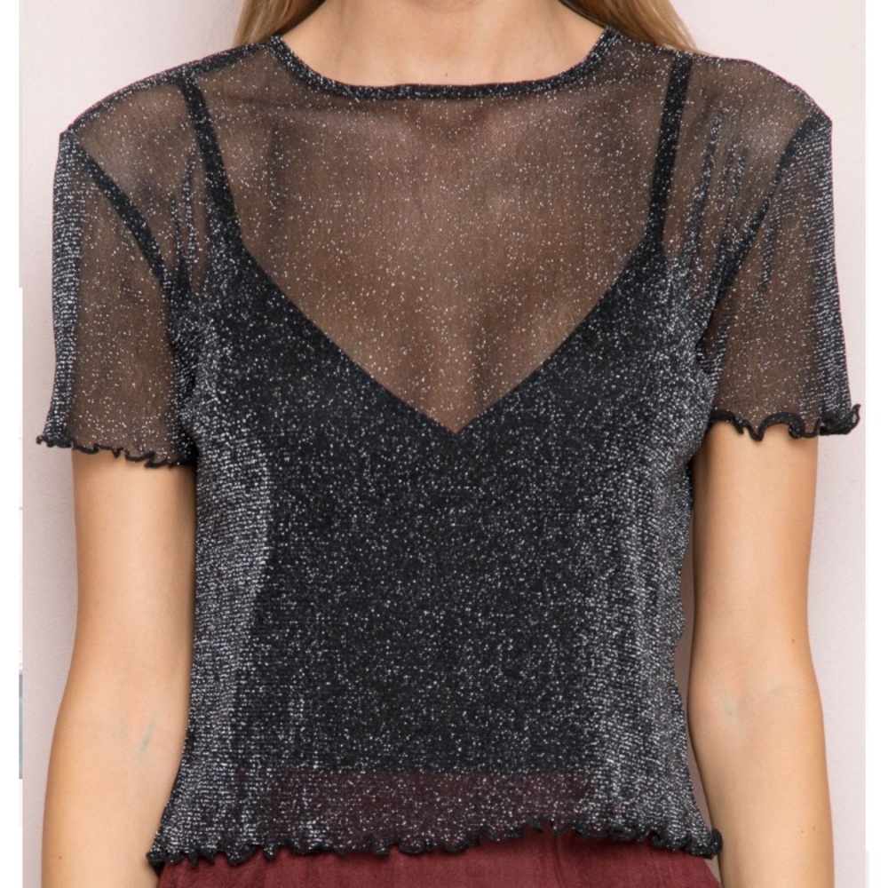 Brandy Melville Sheer Sparkle Top